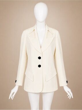 Thierry Mugler Vintage Cream Structured Blazer - size 42